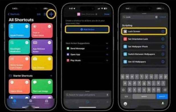 鹤岗苹果14锁屏维修店分享iPhone14升级iOS16.4后如何创建锁屏快捷方式 